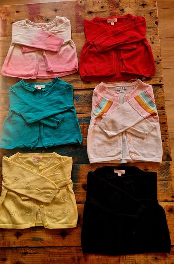 Lot de 6 gilets pour bebe fille