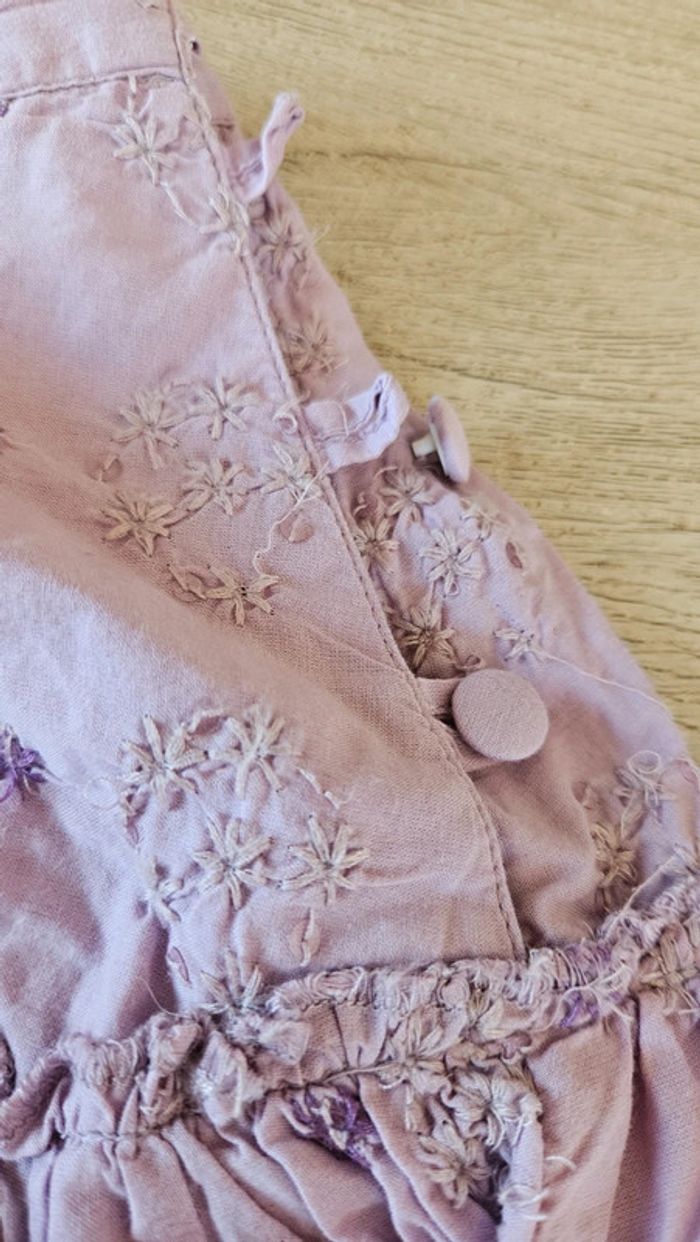 Jupe courte parme avec sequins et broderie, CKS, 10 ans, peu mise - photo numéro 5