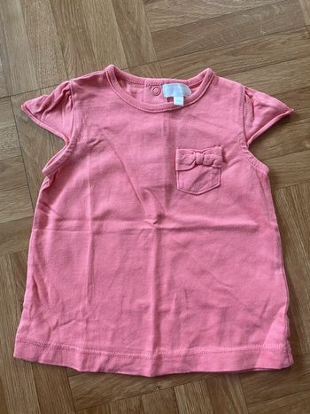 T-shirt à manches courtes rose 6 mois Tex Baby