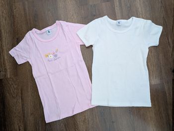 Lot de 2 tricots de peau - maillots de corps manches courtes fille 10 ans Petit bateau