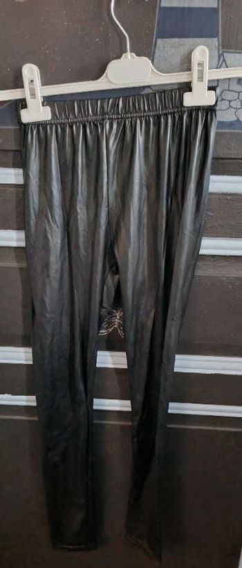 Legging noir effet faux cuir taille S