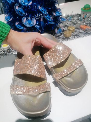 Claquettes sabots compensé pailleté 👡 T 41