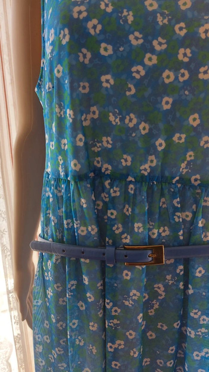 Ceinture Marie Méro en cuir bleu taille 44 - photo numéro 4