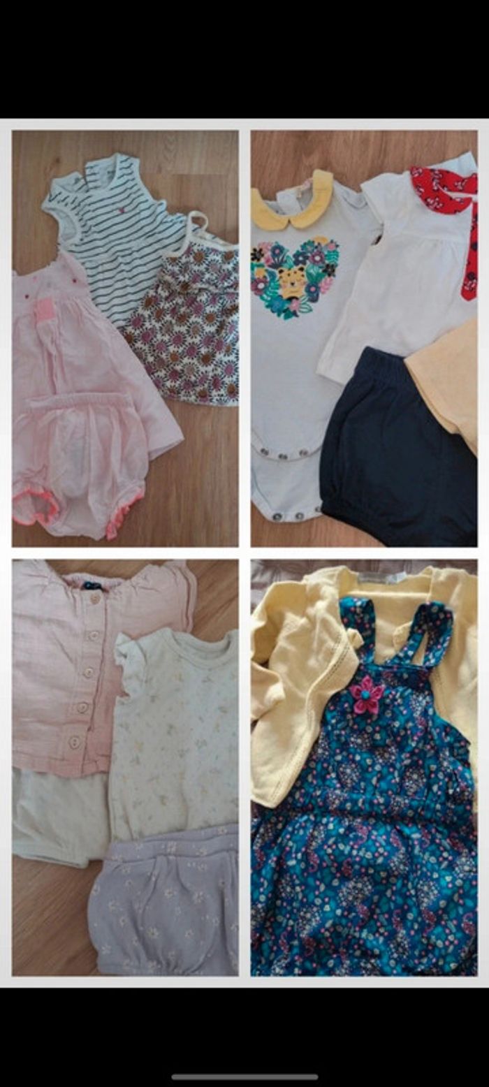 Lot de 10 vêtements bébé fille short robe été - photo numéro 5