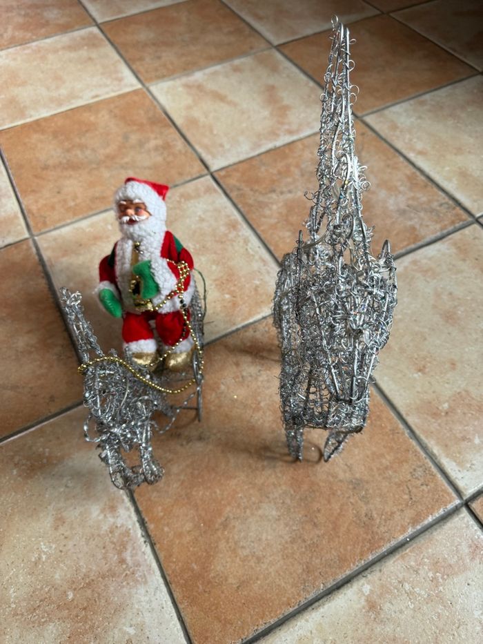 Lot décoration Noël  traîneau Père Noël et cerf - photo numéro 6
