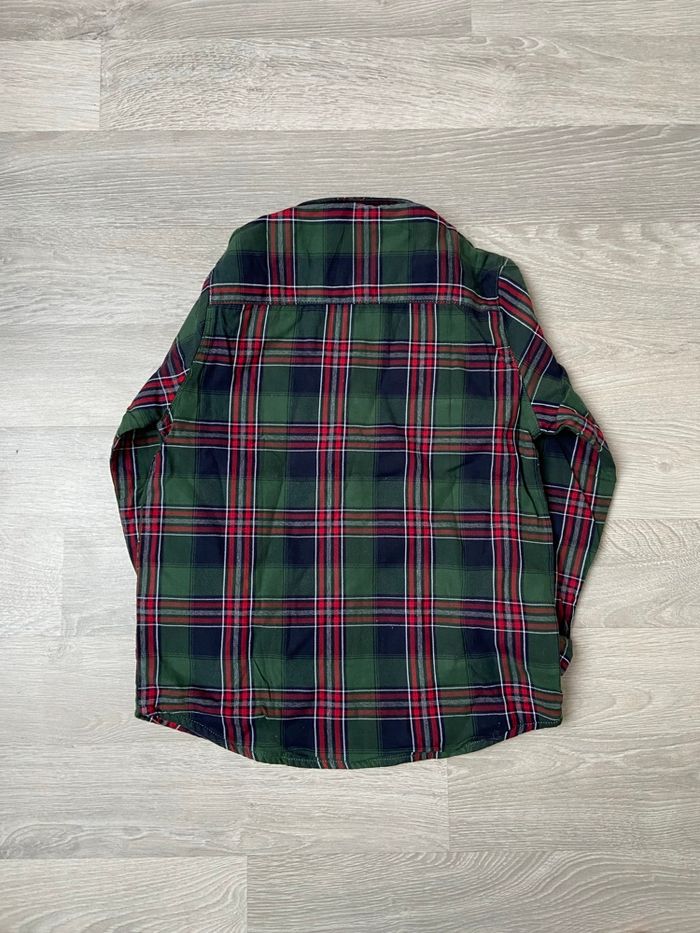 Chemise doublée chaude carreau vert et rouge 6 ans - photo numéro 2