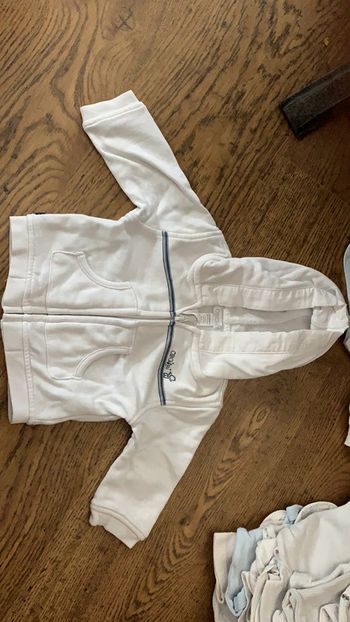 Gilet Obaibi blanc bleu 3 mois