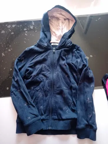 Veste bleu marine motif papillon