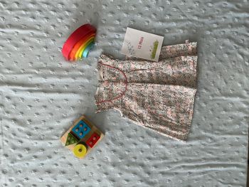 robe sans manches fleurie rose et bleu 12 mois sergent major ouverture totale au dos