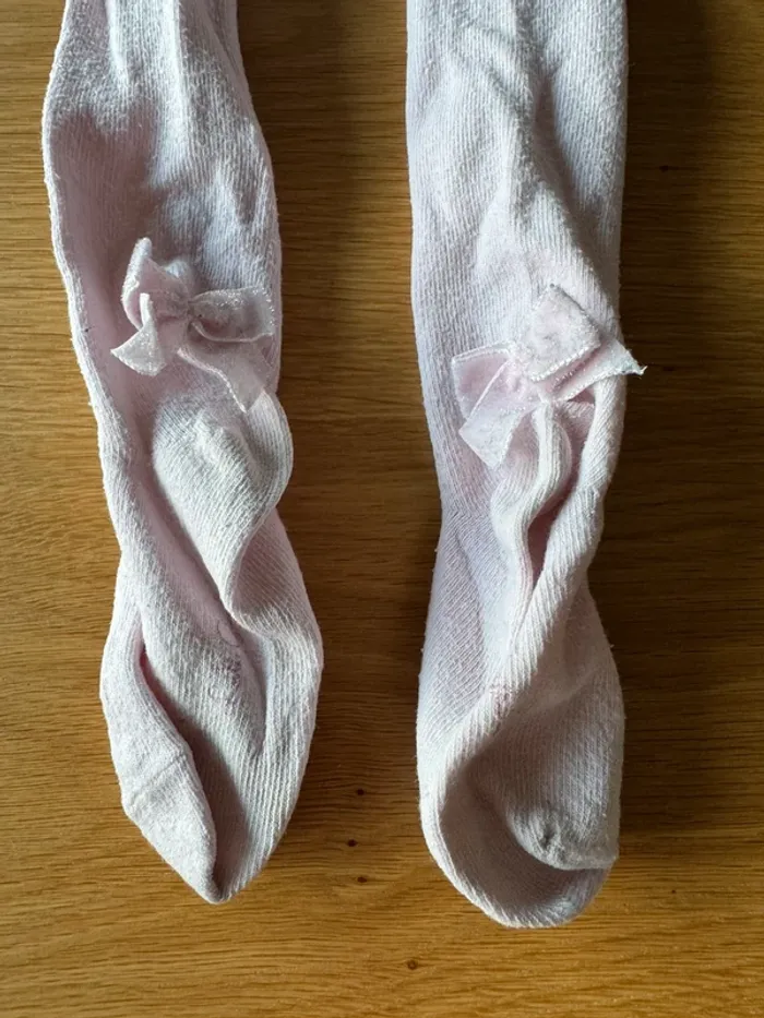 Lot 2 paires de collants un rose pâle / un noir et gris - Taille 2 Ans (pointure 19/22) - photo numéro 7