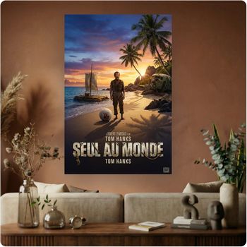 Affiche film “Seul au monde” poster cinéma aventure déco murale A3 Sans cadre