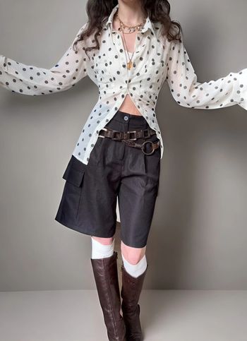 Chemisier vintage transparent pois