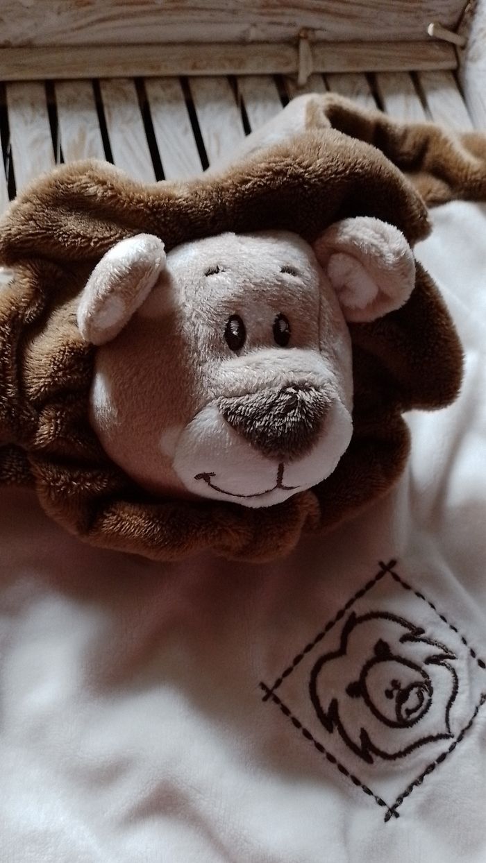 Doudou lion hochet