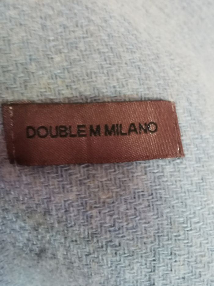 Grande écharpe beige et bleu clair Double M Milano - photo numéro 7