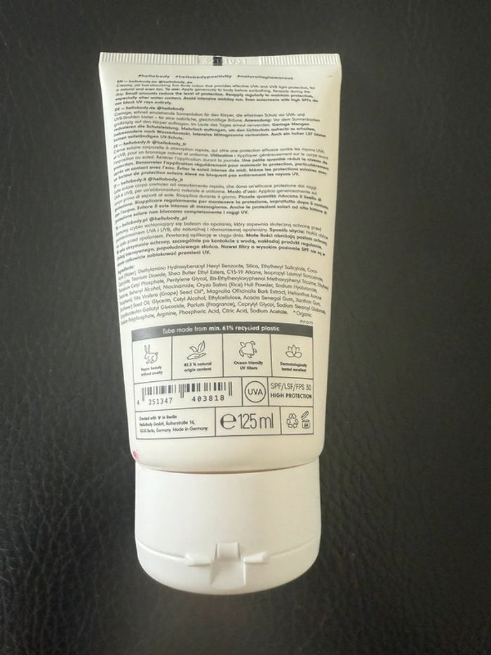 Hello body sun body lotion spf 30 - photo numéro 2
