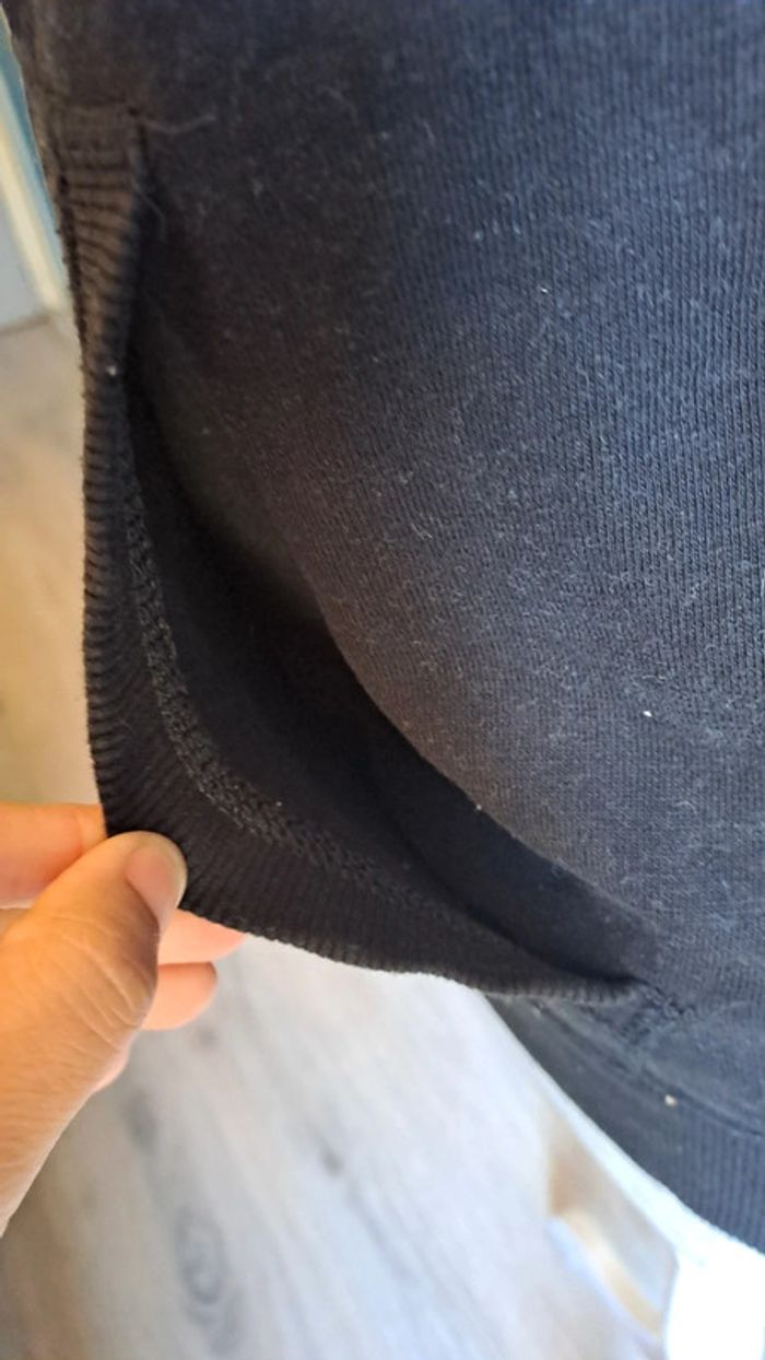 💚Sweat zippé noir à capuche – basique unisexe – 12 ans - photo numéro 4