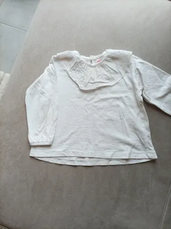 Haut blanc manches longues 12-18 mois