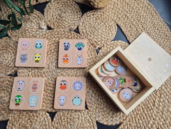 Jeu de mémo en bois