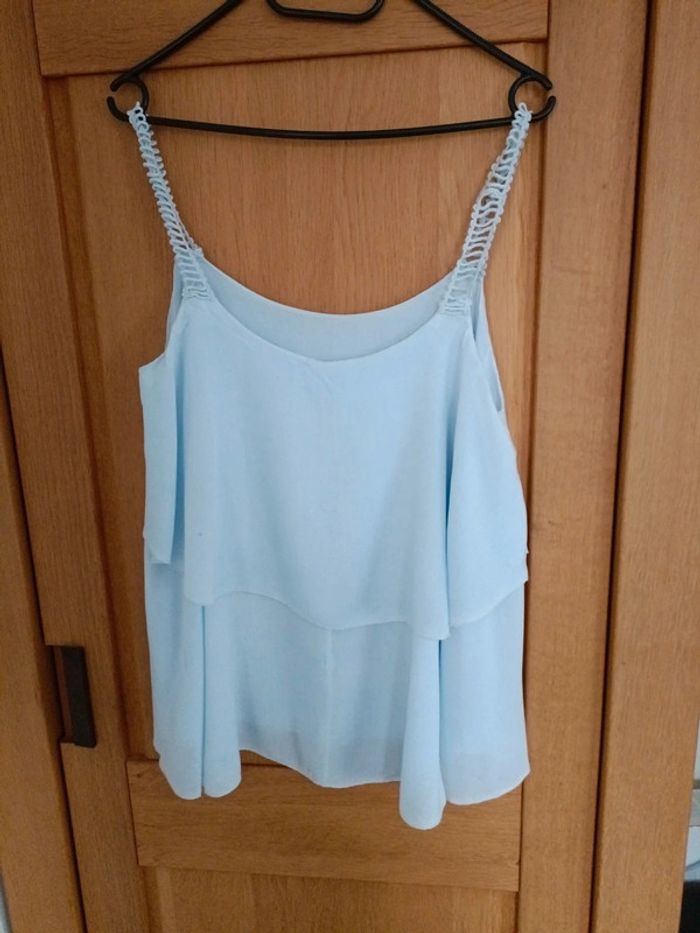 Blouse bleue ciel