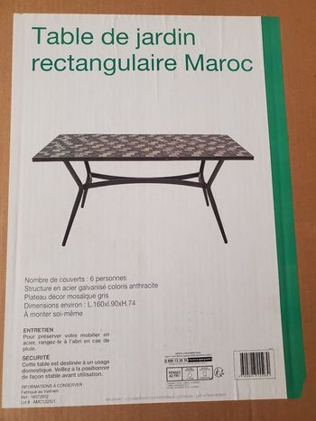 Table de Jardin MAROC en Mosaïque.
