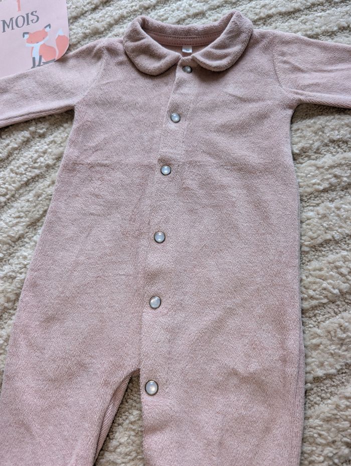 Pyjama rose en velours, 1 mois, Zeeman - photo numéro 2