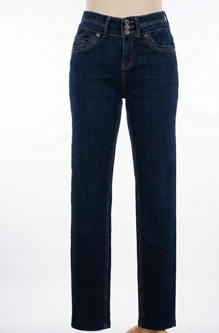 Jean Cache Cache - Taille 36 - Bleu Brut - Braguette 3 Boutons