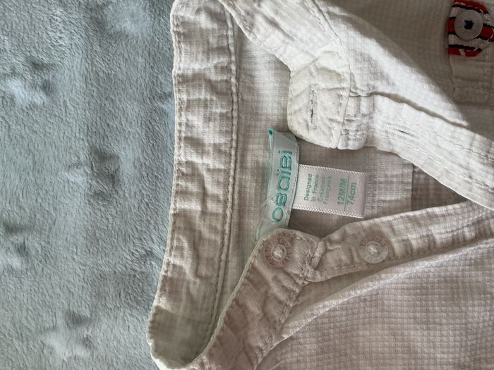 chemise manches longues blanc poche poitrine 12 mois obaibi - photo numéro 7