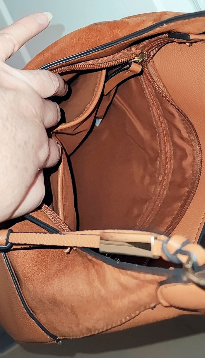 💋 Sac à main épaule - Synthétique - Camel 💋 - photo numéro 6