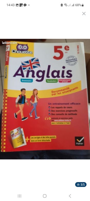 Livre chouette anglais 5 eme