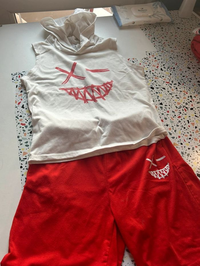Ensemble short t-shirt a capuche - photo numéro 2