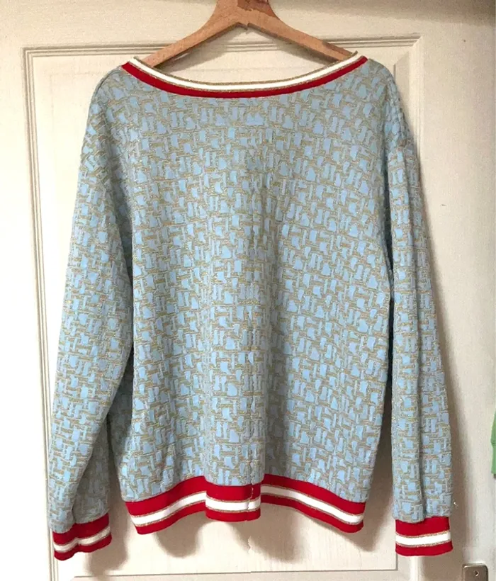 Sweat-shirt over-size  Bleu/doré - Taille XL - Bon état - photo numéro 6