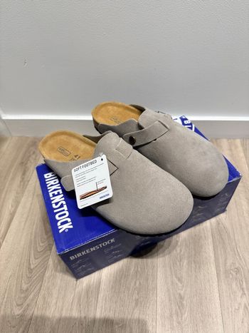 Sabots Birkenstock Boston Soft Footbed Daim Taupe 