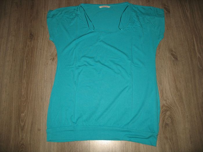 TEE SHIRT MC TURQUOISE "CAMAIEU" - TAILLE 2 - n°07