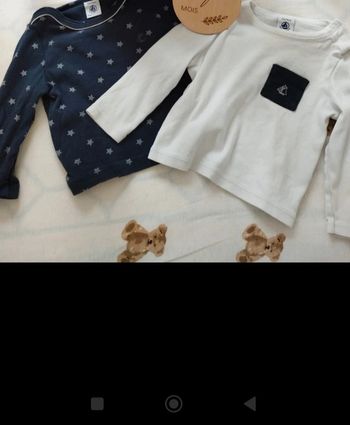 Lot 2 hauts petit bateau 12 mois