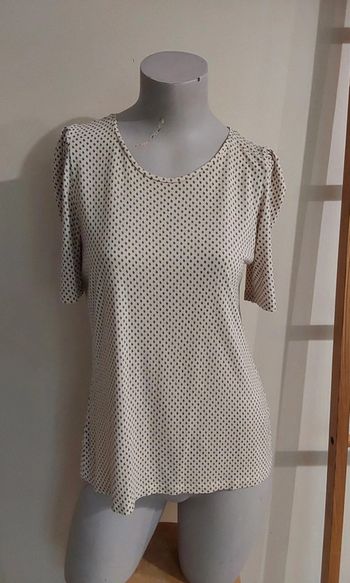 Tee shirt blouse beige et noir H&M  T 36