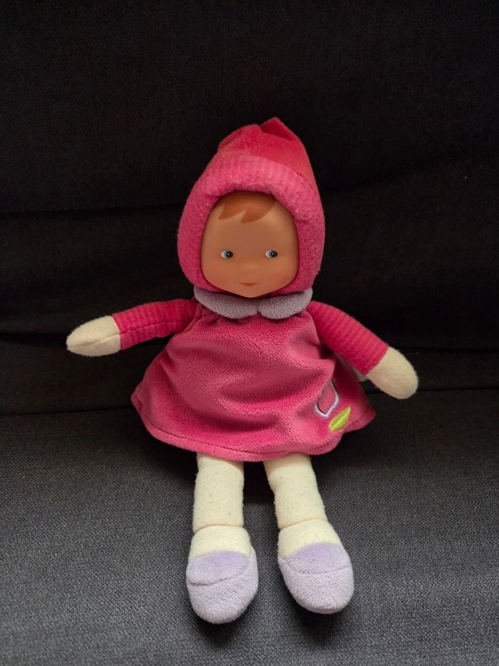 Doudou poupée framboise - Cœur- Corolle