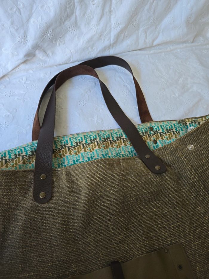 Cabas sac fait Main Grand modèle xxl pièce unique très pratique et Tendance - photo numéro 14