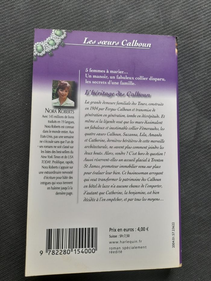 Livre roman de Nora Roberts : "L'héritage des Calhoun" - photo numéro 2