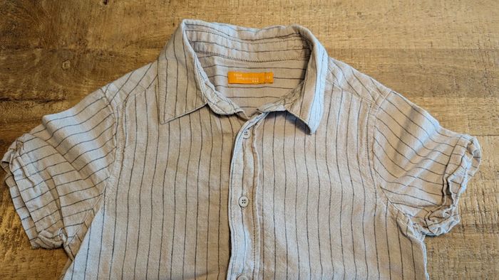 Chemise manches courtes rayée lin et coton - photo numéro 2