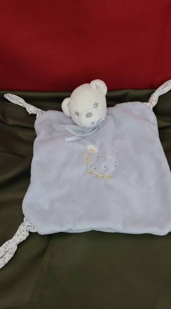 Doudou ours bleu - Doudou brodé ourson - Kaloo
