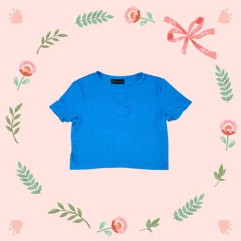 Crop top bleu