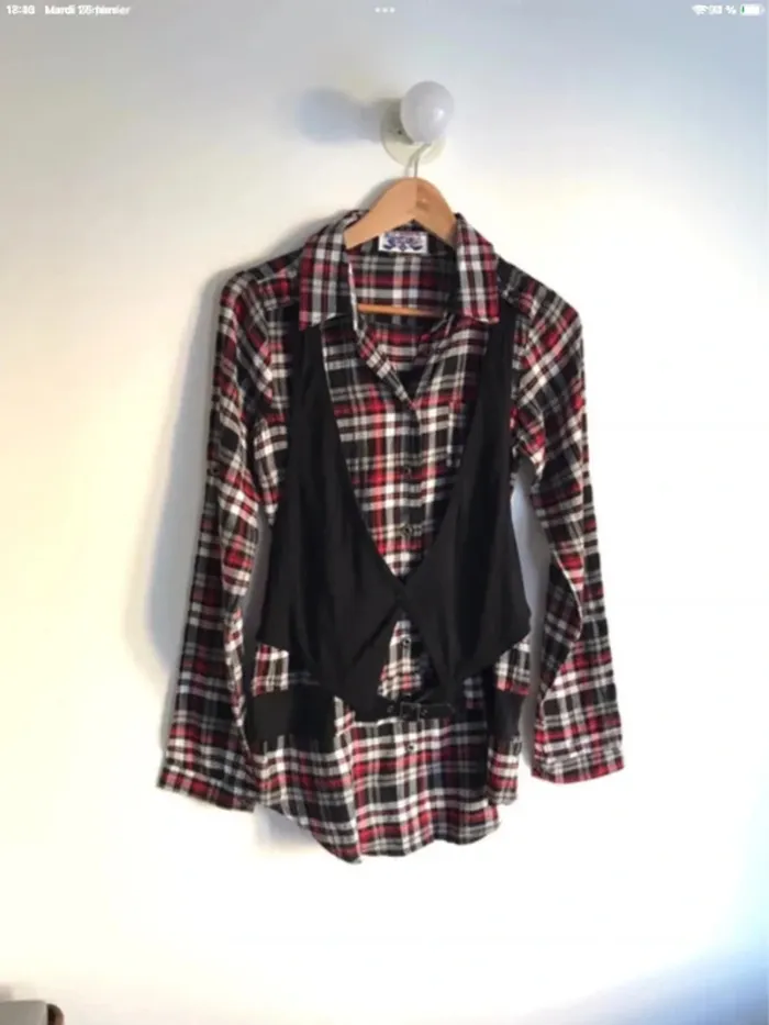 Chemise à carreaux en viscose style bûcheron Jennyfer taille 36/38