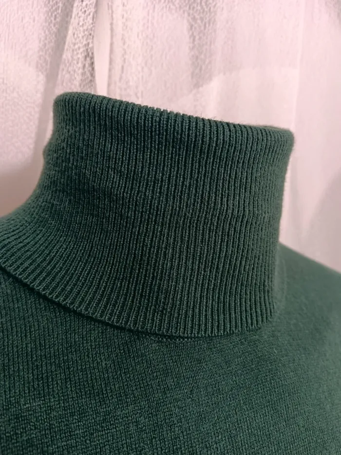 Schott "Pull col roulé vert sapin" taille S - photo numéro 2
