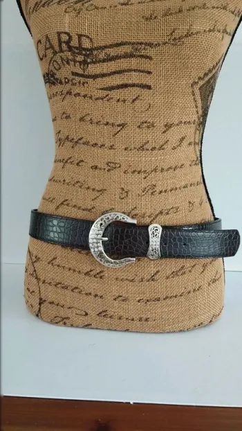 Ceinture marron style écaille 90 cm femme