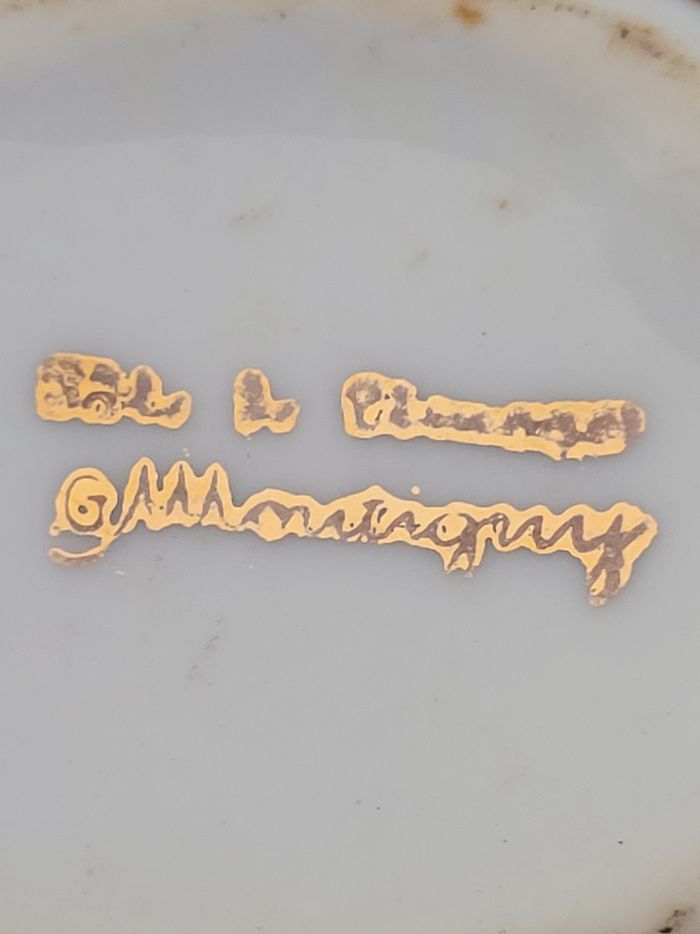 2 cygnes dorés porcelaine - vintage - photo numéro 7