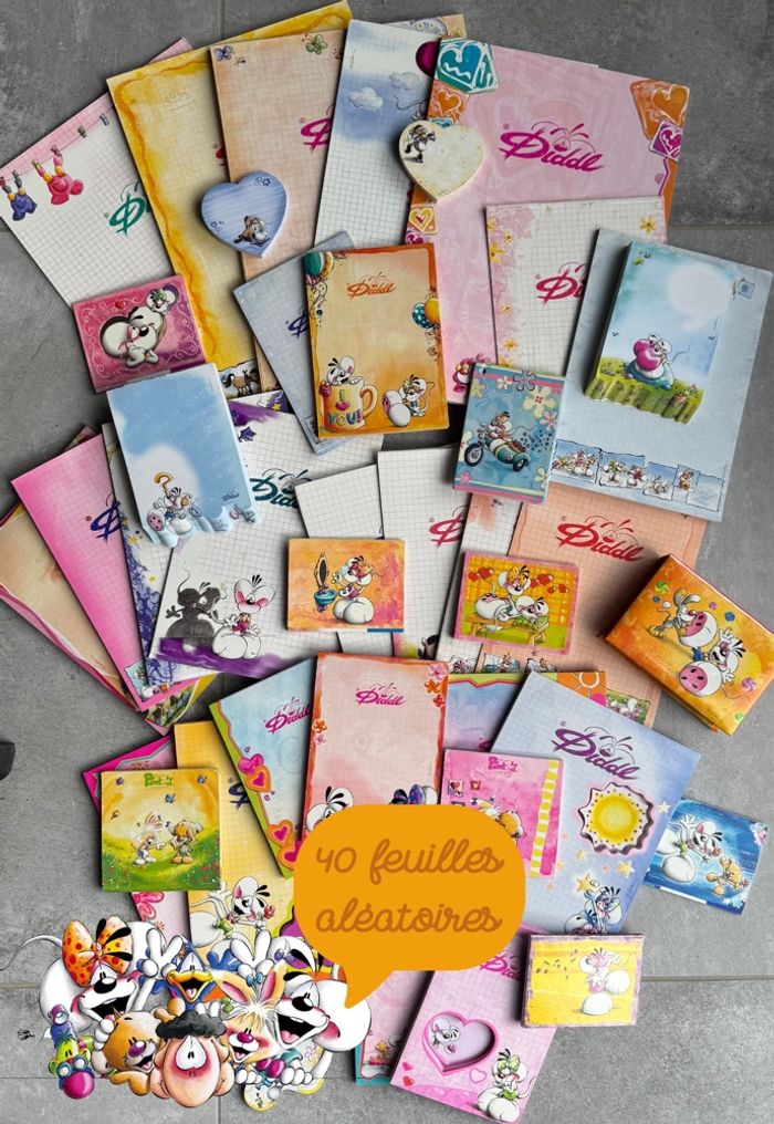 Lot de 40 feuilles Diddl