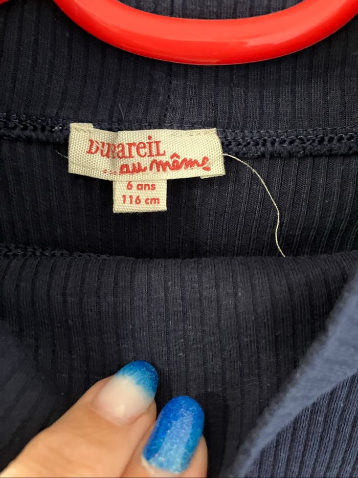 Sous pull côtelé marine taille 6 ans DPAM - photo numéro 3