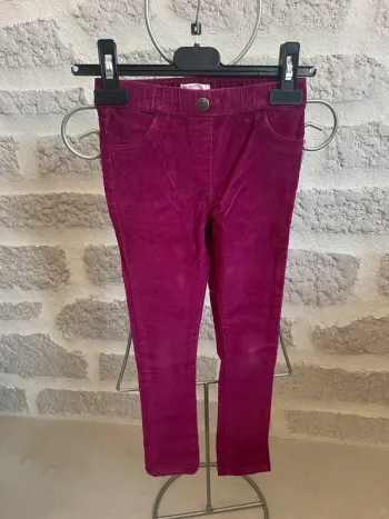Pantalon velours super skinny fushia fille 6 ans dpam