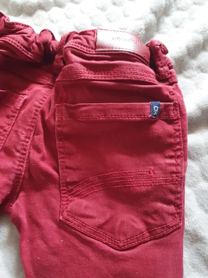 Pantalon jean rouge slim okaidi garcon - photo numéro 3