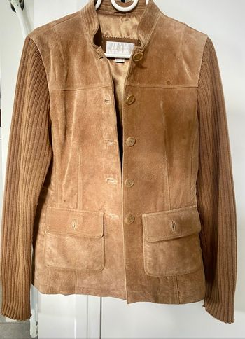 Veste daim et laine camel T36